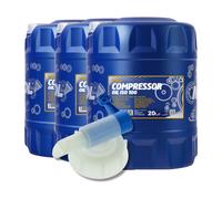 MANNOL Huile De Compresseur ISO 100 2902, 3x20 Litres Avec Robinet De Vidange