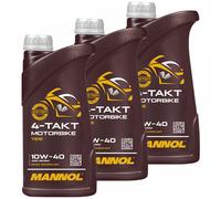 Mannol Huile Moteur 10W-40 3x 1 Litre Aprilia Ducati BMW Suzuki Honda Kawasaki