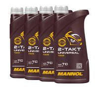 MANNOL Huile Moteur 2 Temps Universelle, API TC, JASO FB, ISO L-EGB, 4x1 L