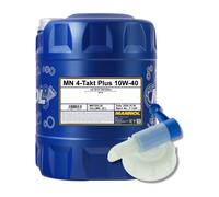 MANNOL Huile Moteur 4 Temps 10W-40 API SL 20 L Semi-synthétique, Avec Robinet