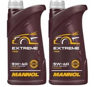 MANNOL Huile moteur 5W-40 Huile ACEA A3/B4 API SN API CH-4 Extreme 1 L (Lot de 2)
