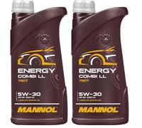 MANNOL Huile moteur ENERGY COMBI LL 5W-30 ACEA C3 API SN 1 L Compatible avec VW Golf VII 3/5 portes 5G1, BQ1, BE1, BE2 Golf IV 3/5 portes 1J1 Golf V 3/5 portes 1K1 Golf VI 3/5 portes 5K1 Tiguan I 5N