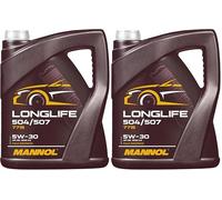MANNOL Huile moteur Longlife 5W-30 Huile ACEA C3 API SN 504/507 5 L (Lot de 2)