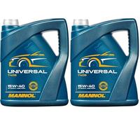 MANNOL Huile moteur UNIVERSAL 15W-40 Huile minérale Huile ACEA A3/B4 API SN API CH-4 5 L (Lot de 2)