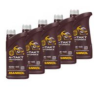 L'Huile De Moteur 5x 1 Litre 4-Takt Huile Moto SAE 10W-40 Mannol Sl