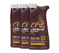 Mannol Legend Extra 0W-30 Moteur, BMW LL-12FE, Fiat 9.55535-DS-1, 3x1 Litre