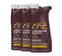 Mannol Longue Vie 508/509 SAE 0W-20 L'Huile De Moteur, Api Sp RC, 3x1 Litre