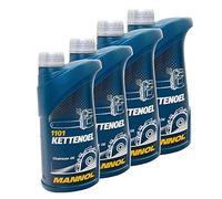 MANNOL MN1101-1 Lot de 4 bidons d'huile pour tronçonneuse 1 l