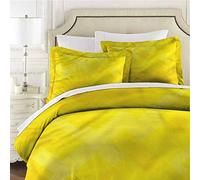 Mannwarehouse Just Contempo Parure de lit 3 pièces avec housse de couette douce et respirante Motif losanges Jaune 264,2 x 228,6 cm