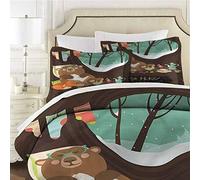 Mannwarehouse Parure de lit 3 pièces avec housse de couette et taies d'oreiller de luxe ultra douce, fermeture éclair - Lit double 203,2 x 228,6 cm