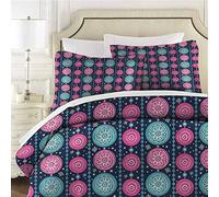 Mannwarehouse Parure de lit 3 pièces en Microfibre brossée avec Housse de Couette et 2 taies d'oreiller pour Grand lit 228,6 x 228,6 cm