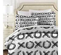Mannwarehouse Xo Parure de lit 3 pièces (1 housse de couette + 2 taies d'oreiller) avec fermeture éclair et citation motivante pour lit king size 264,2 x 228,6 cm