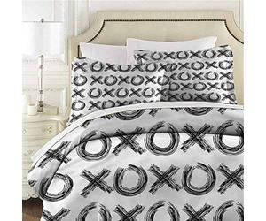 Mannwarehouse Xo Parure de lit 3 pièces (1 housse de couette + 2 taies d'oreiller) avec fermeture éclair et citation motivante pour lit king size 264,2 x 228,6 cm