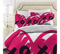 Mannwarehouse Xo Parure de lit 3 pièces avec housse de couette et taies d'oreiller de luxe ultra doux avec fermeture éclair pour lit double 172,7 x 228,6 cm