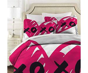 Mannwarehouse XO Parure de lit 3 pièces Douce et Luxueuse pour Les Amateurs de Calligraphie Artistique - Coutures durables et Confortables - Lit Double 203,2 x 228,6 cm