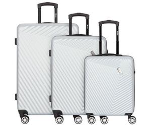 mano Don Carlo Set de valises à 4 roulettes 3pcs. couleur argent