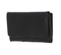 mano Porte-monnaie noir en cuir pour femme - Donna Aurona Wallet with Zip 182602