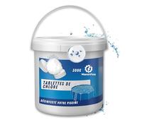 Mano Vivo Pack Traitement Piscine, Pastilles de Chlore 300g Chlore, pour Spa, Jacuzzi et Piscine jusqu'à 15m³, Longue Durée
