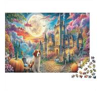 Manoir d'halloween Bundle Puzzle 1000 Pièces pour Amateurs, Papier Recy hien château hanté Décoration Murale Maison, Exposition Murale, Cadeau Fête, Jeu Cérébral 52x38cm/1000pcs