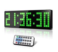 Manoive Fitness Minuteur, 13.2" Grand Horloge Murale Numérique, LED Gym Timer avec Countdown/Up Chronomètre, Luminosité Réglables,Timer Sport avec Télécommande pour Home Fitness Bureau Cuisine