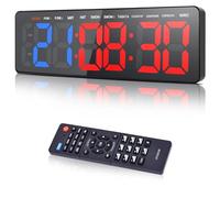Manoive Timer Sport Minuteur Fitness, 16.5" Grand Ecran Timer, Horloge, Chronomètre, Minuteur Fitness Mural avec Télécommande, Volume&Luminosité Réglable,pour Home Gym Garage Entraînement