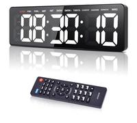 Manoive Timer Sport Minuteur Fitness avec Countdown/Countup/Chronomètre/Horloge Numérique,13.2” Gym Timer avec Télécommande pour Intervalles Boxe Tabata EMOM HIIT,3 Niveaux de Volume&Luminosité