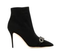 Manolo Blahnik - Bottines à Cheville en Satin Ornées Balvisa - Femme - Chaussures - Noir - Taille: 41 EU