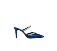 Manolo Blahnik, Femme, Chaussures, Bleu, Taille: 40 EU Vedadamu Satin Mules