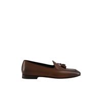 Manolo Blahnik, Homme, Chaussures, Brun, Taille: 45 EU Mocassins en Cuir de Veau Marron avec Détails de Pompon