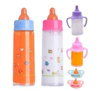 Manolyee Biberons de ,Accessoires de Soin pour - Biberon Réaliste Lait Jus avec Sucette pour Anniversaire Maison Noël Crèche Garderie Fille
