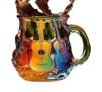 Manolyee Tasse Guitare Design | Décoratif Arc-en-pour Amateurs de Guitare | Vaisselle en Verre Résistante à la Chaleur pour Décoration d'Intérieur au Design Créatif & Style