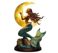 Manolyee Veilleuse Sirène | Ornement Sirène En Résine À Contrôle Tactile,Lampe De Nuit Adorate Pour Enfant | Pour Chambre Chambre D'Maison Chevet Dortoir Hôtel Lecture Meuble