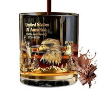 Manolyee Verres à whisky Old Fashioned - Le Verre de Vin Commémoratif du deux cent cinquantième Thème | Les Verres Old Fashion de 300ml,pour une collection, célébration, bars, pubs et fête à domicile