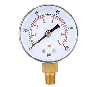 Manomètre 2,8x2x1,1 Pouces, Cadran 50 Mm, 1/8 BSPT, Connexion Inférieure, Manomètre D'Eau pour Pompe à Eau Potable Domestique, Puits D'air, Test de Pression de Tuyau de
