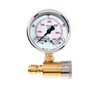 Manomètre 3/8" pour nettoyeur haute pression, raccord rapide, résistant aux chocs, manomètre 5000 PSI, piézomètre