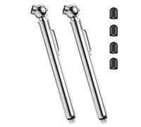 Manomètre à broches pour pneus, 2 pièces, 10-75 PSI, avec bouchons de pneu, boîtier en acier inoxydable, 3 plages de mesure (±2%) pour voitures, camping-cars et vélos