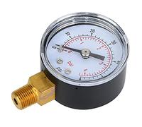 Manomètre à Connexion Inférieure Métallique Fiable pour Air, et Eau, Montage 1/8 BSPT 0-300psi 0-20bar pour la Mécanique (0-60psi,0-4bar)