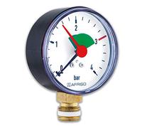 Manomètre à ressort tubulaire pour chauffage/sanitaire - Radial, Afriso, Ø 63 mm, DN8 (1/4"), marquage 3 bar.