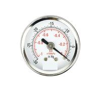 Manomètre à vide 1-1/2" - Boîtier en acier chromé, filetage NPT 1/8", dos MNT. -30 mmHg/0 psi-