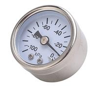 Manomètre à Vide 1/8" avec Cadran en Acier Inoxydable, Composant Pneumatique Rempli de Liquide (-100 KPa ~ 0 KPa) pour Collecteurs de Climatisation, CVC, Test de Vide de Pompe à Air