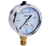 Manomètre bain d'huile boitier inox rv Laiton DN63 10b 8x13