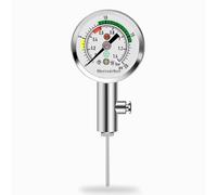 Manomètre Ballon Précis - Manomètre de Pression Professionnel pour Football, Basketball, Volleyball & Rugby - Boîtier Métal Durable, Cadran Clair (0-20 PSI/0-1,4 Bar)