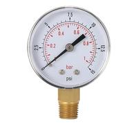 Manomètre de 50 mm for filtre de piscine et spa, manomètre de pression d'eau 0-60 PSI 0-4 bar, montage latéral, filetage de tuyau 1/4 pouce NPT TS-50(TS-50-15psi)