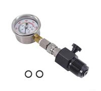 Manomètre de plongée à double échelle 0-400 bar 0-6000 psi avec adaptateur DIN G5/8-14 et valve de purge pour test de réservoir en toute sécurité, boîtier argenté sur corps noir, grand cadran pour une