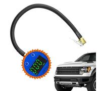 Manomètre De Pneu - Manomètre Numérique | Manomètr Numérique Antidérapant 2 En 1 À Connexion Rapide Avec Tuyau, Connecteur En Cuivre, Plage De Mesure 0-255 Psi/0-18 Bar Pour Berlines, Pickups, Motos,