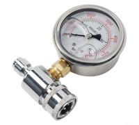 Manomètre de pompe de nettoyeur haute pression 6000 PSI en acier inoxydable et laiton avec douille à connexion rapide de 3/8" pour tuyau et pompe de raccordement, pour la plupart des modèles de