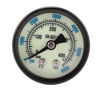 Manomètre de pression CO2 6000 psi, manomètre de pression d’air 1/8 NPT avec cadran lumineux à double échelle, compteur de dioxyde de carbone pour bouteille de CO2, boîtier en fer