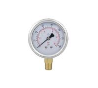 Manomètre de pression de remplissage de glycérine 60 mm 10 bar, boîtier en acier inoxydable, joint en laiton, manomètre pour eau, huile, gaz, pression moyenne (couleur : BSPT(ZG) 1-4, taille : 0-4 b
