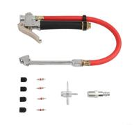 Manomètre de pression des pneus à double tête 10-120 psi avec mandrin droit et inversé à 30 degrés pour camions, camping-cars, voitures, kit d'outils de compresseur d'air en acier inoxydable (11