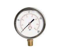 Manomètre de pression d'huile de 4 pouces, boîtier en acier inoxydable, 1/2 pouce NPT, montage inférieur, 0-200 PSI-